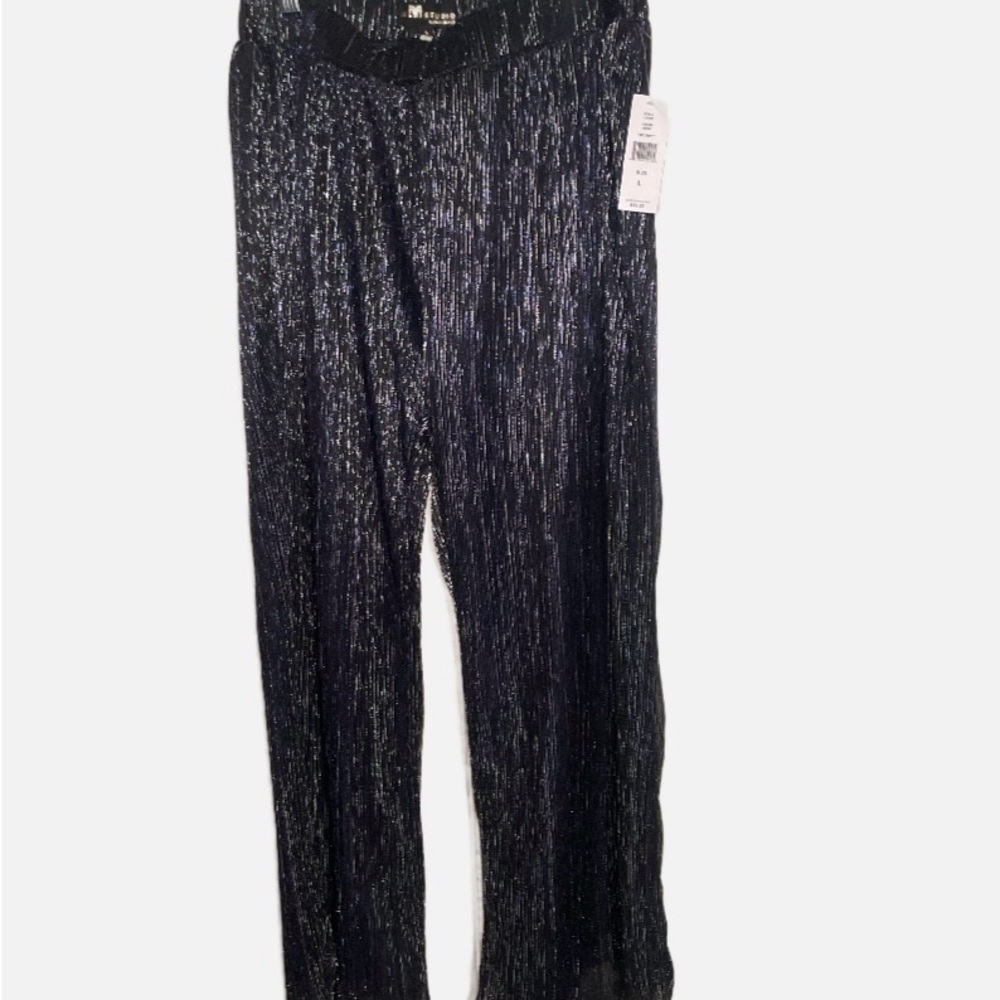 JM Studio by John Meyer Womens shimmer metallic  palazzo dress pants size L NWT